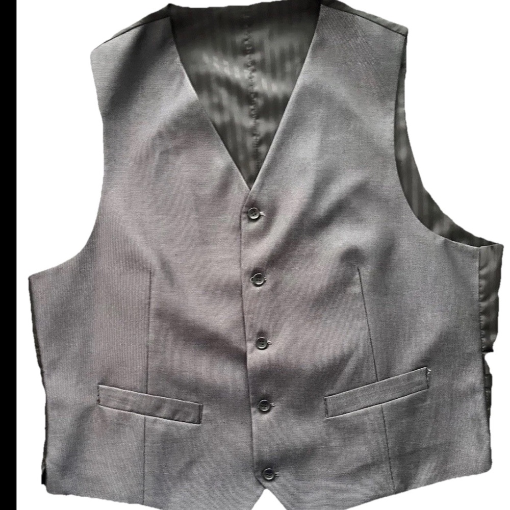 Vest Metallic Gray Italian Crafted Men’s Size 48R 42W